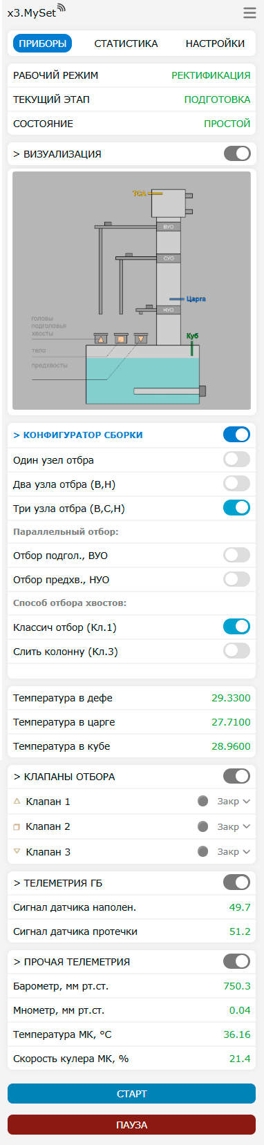 Рис. 8 — Вкладка «Приборы»